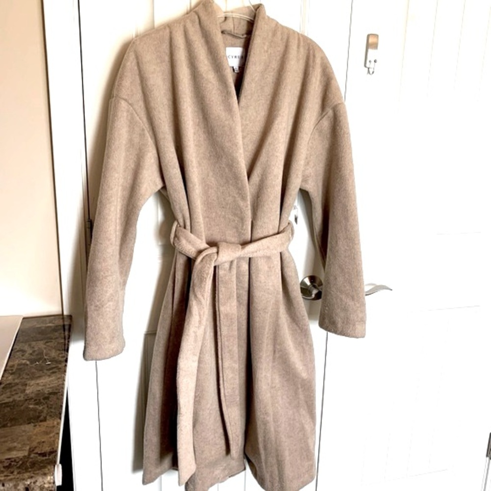 Cyrus Knits Allure Camel Longline Winter Coat Size XL New